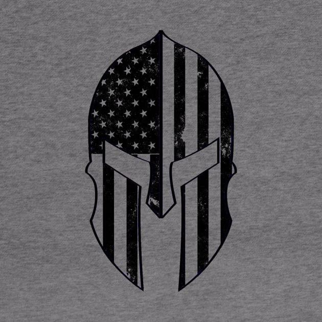 USA American Spartan Molon Labe Distressed Helmet With American Flag by DazzlingApparel